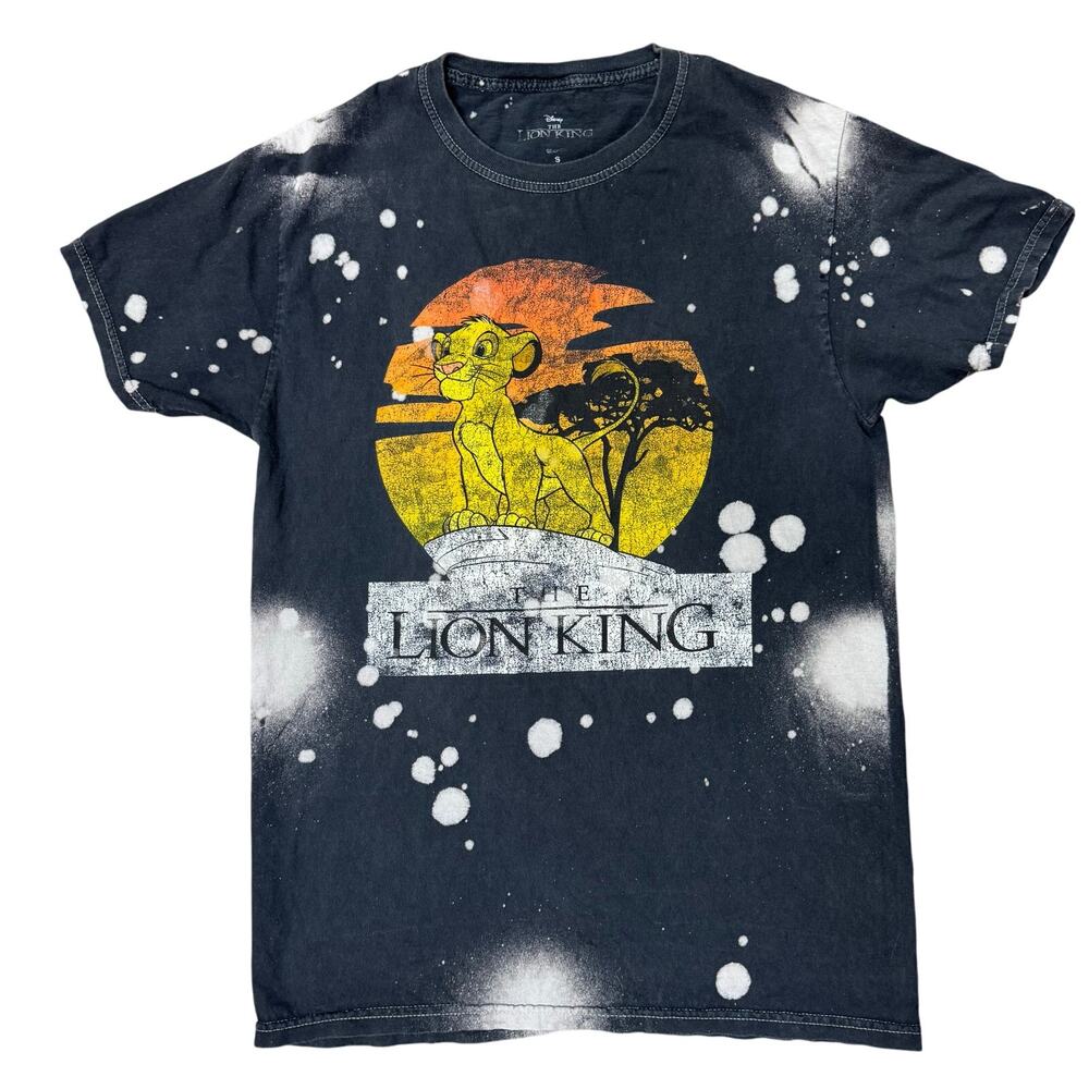 DISNEY DISNEYLAND LION KING SIMBA S SMALL SHIRT BLACK SPLATTER VINTAGE TEE